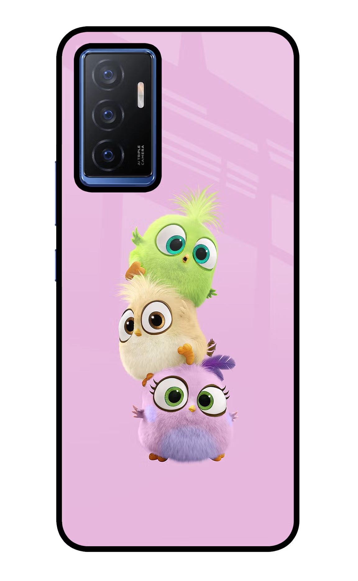 Cute Little Birds Vivo V23E 5G Glass Case Back Cover by Casekaro
