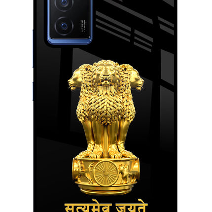 Satyamev Jayate Golden Vivo V23E 5G Glass Case