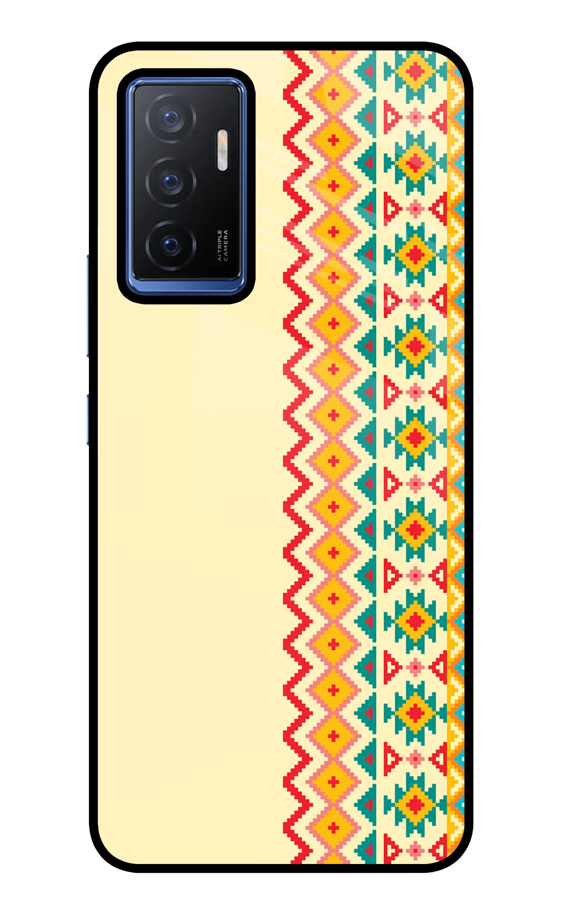 Ethnic Seamless Vivo V23E 5G Glass Case Back Cover by Casekaro