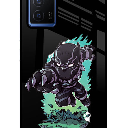 Black Panther Vivo V23E 5G Glass Case Back Cover by Casekaro
