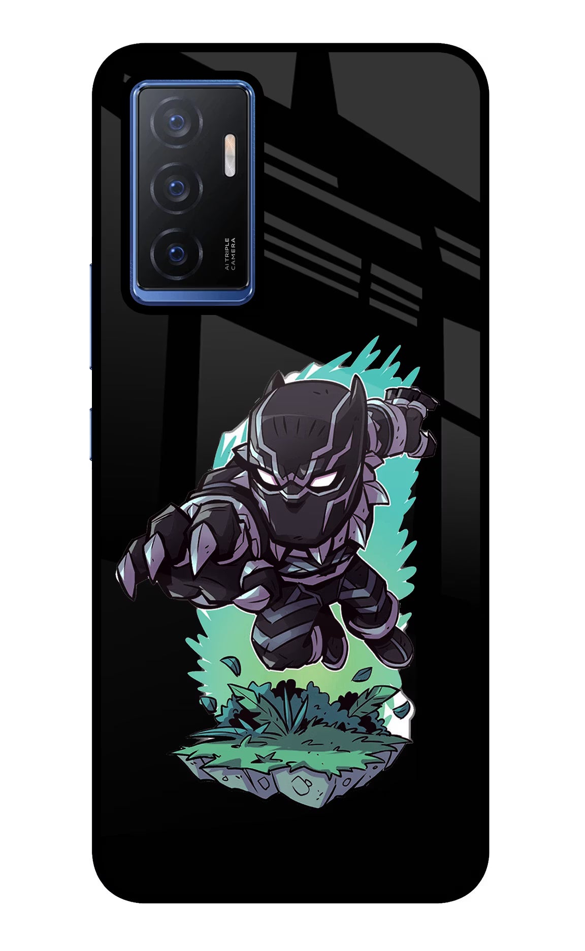 Black Panther Vivo V23E 5G Glass Case Back Cover by Casekaro