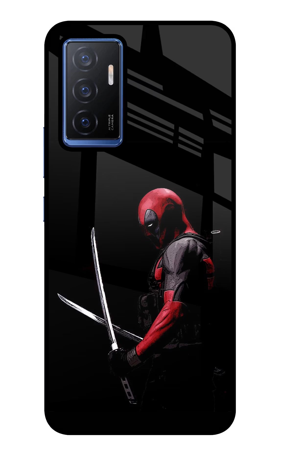 Deadpool Vivo V23E 5G Glass Case Back Cover by Casekaro