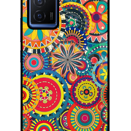 Gol Gol Art Vivo V23E 5G Glass Case Back Cover by Casekaro