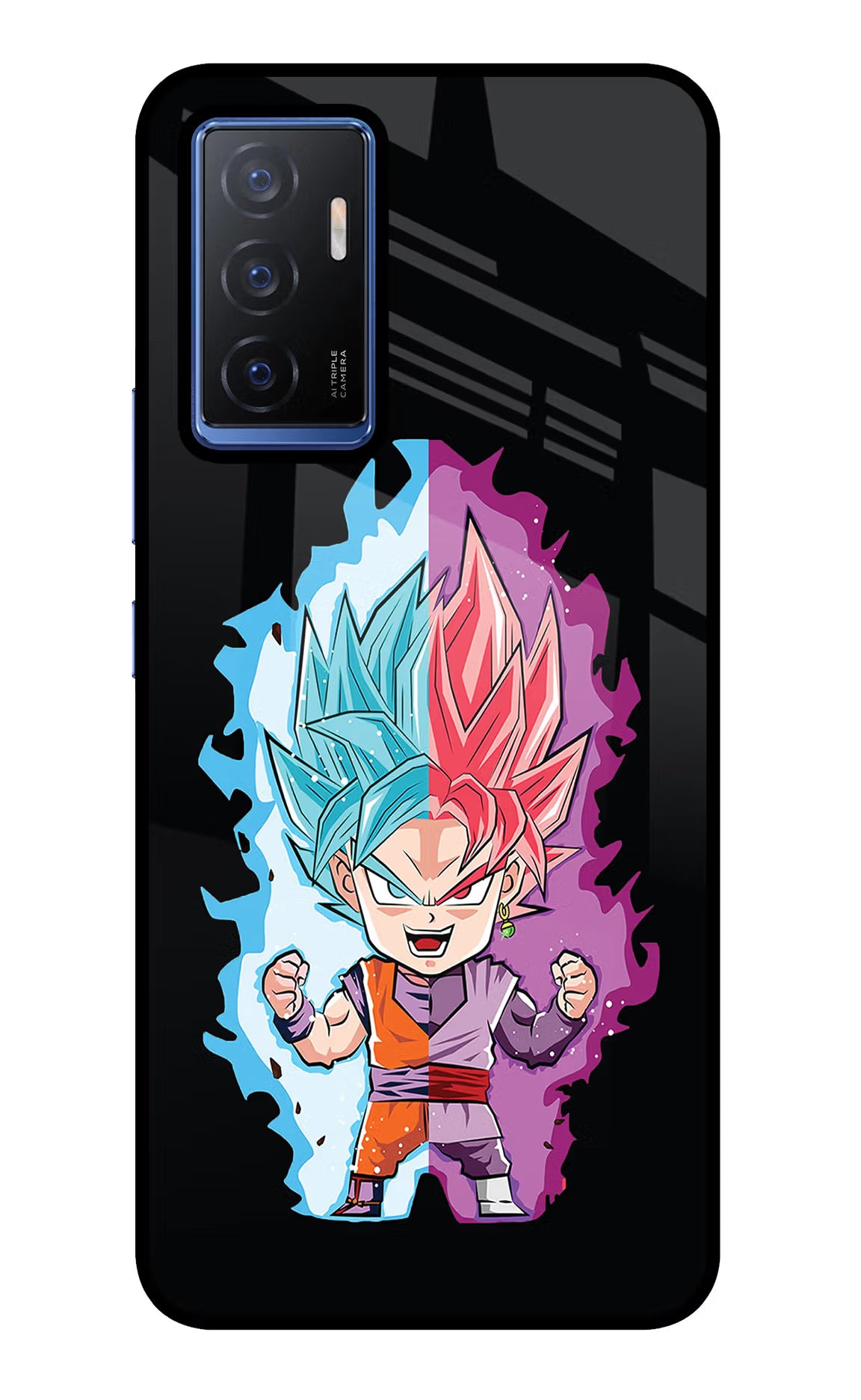 Chota Goku Vivo V23E 5G Glass Case Back Cover by Casekaro