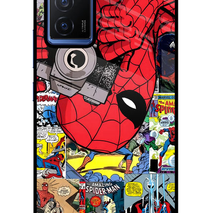Spider Man Vivo V23E 5G Glass Case Back Cover by Casekaro