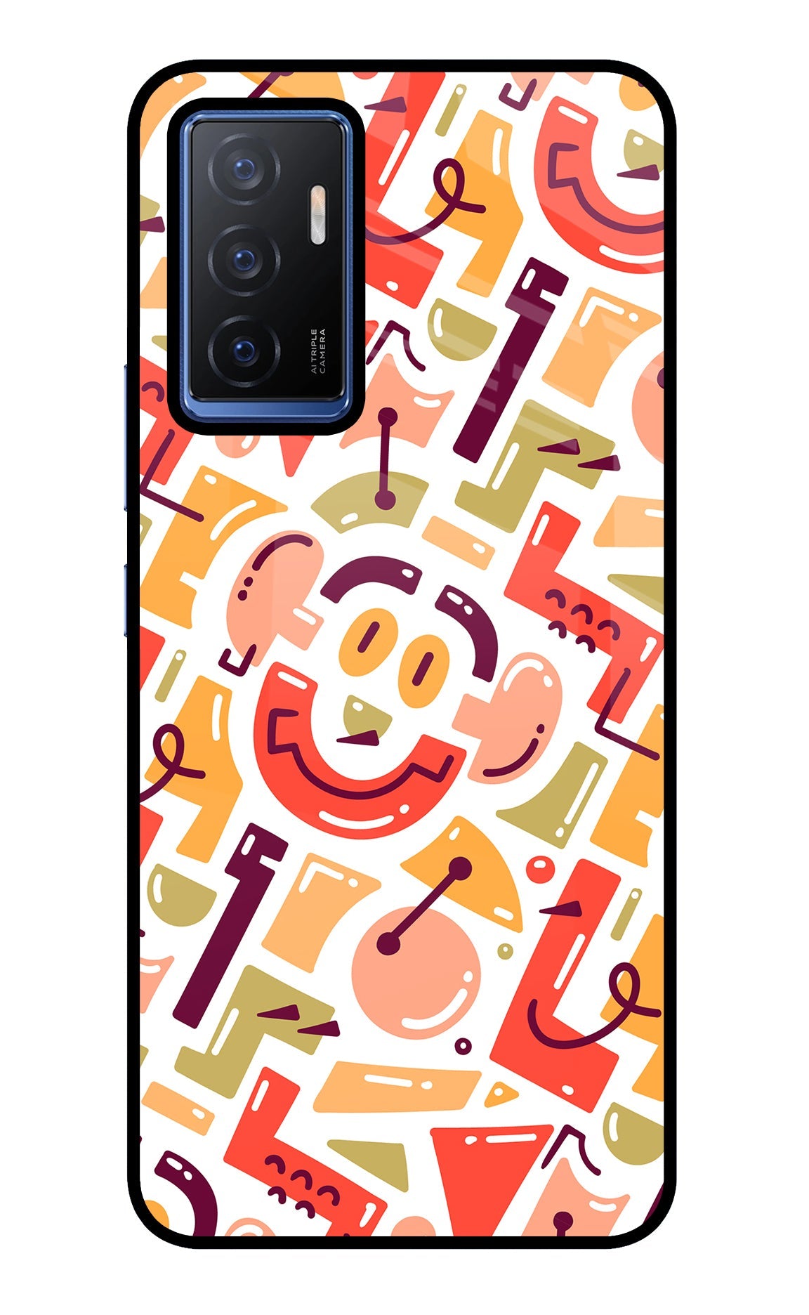 Doodle Pattern Vivo V23E 5G Glass Case