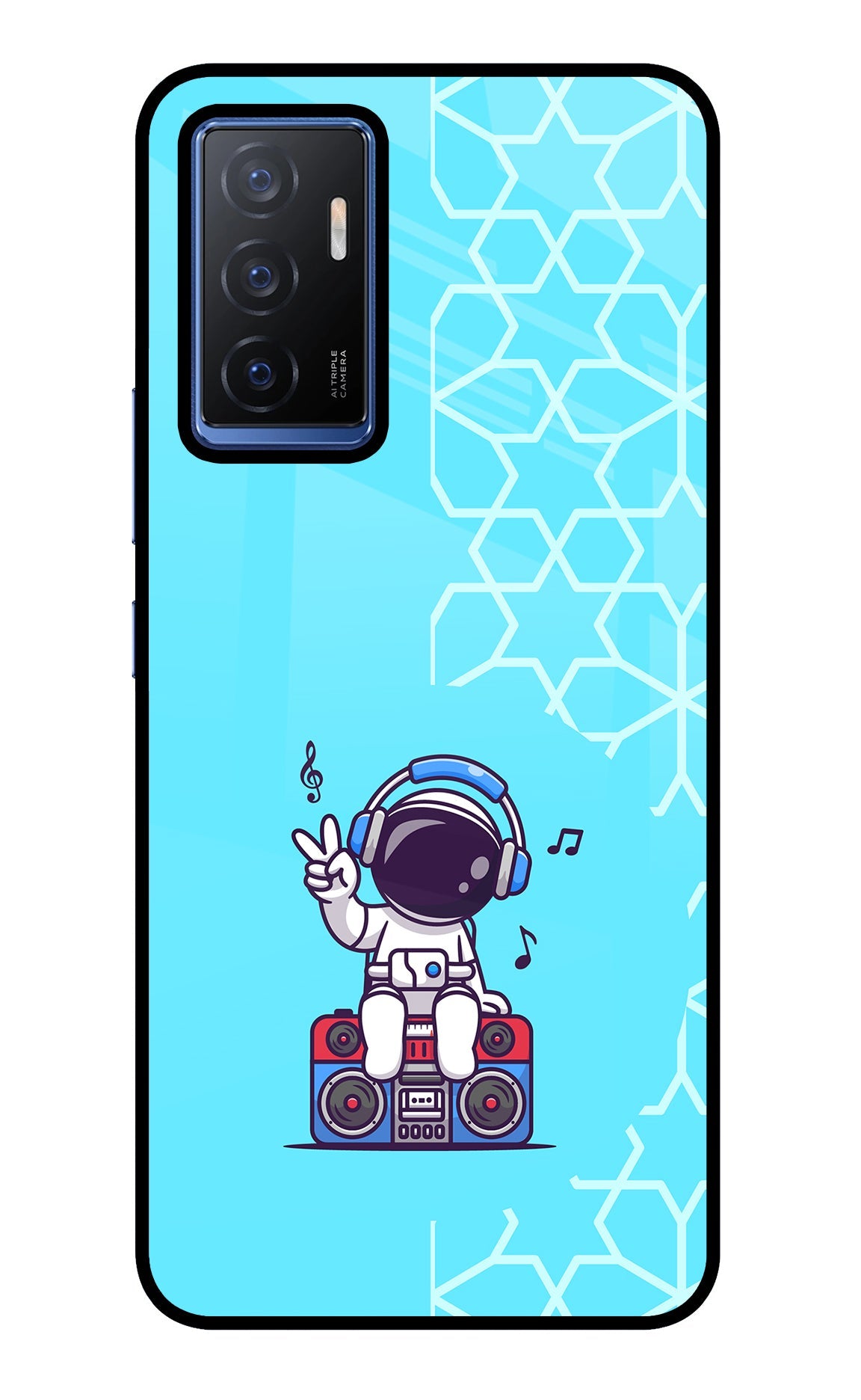 Cute Astronaut Chilling Vivo V23E 5G Glass Case