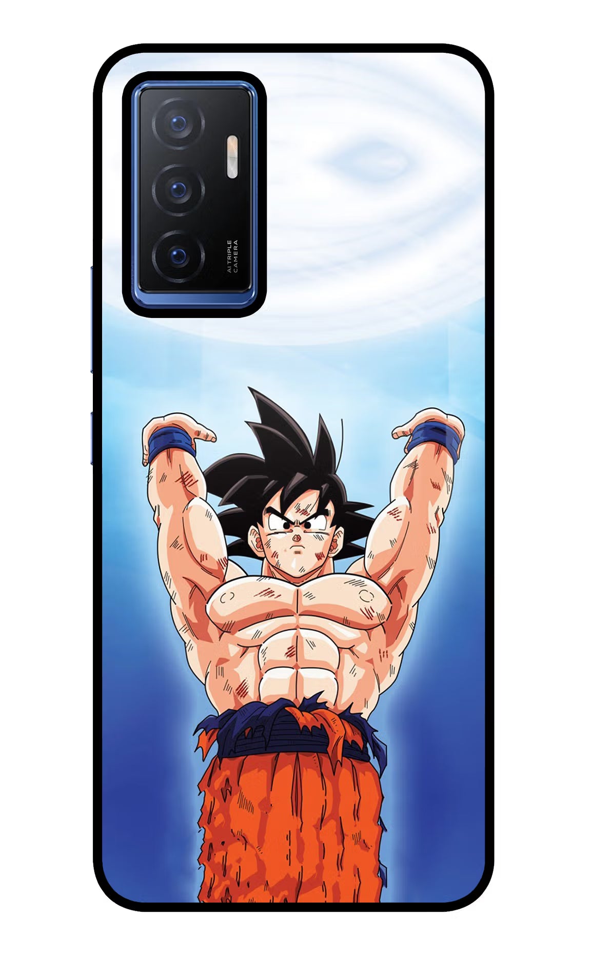 Goku Power Vivo V23E 5G Glass Case Back Cover by Casekaro