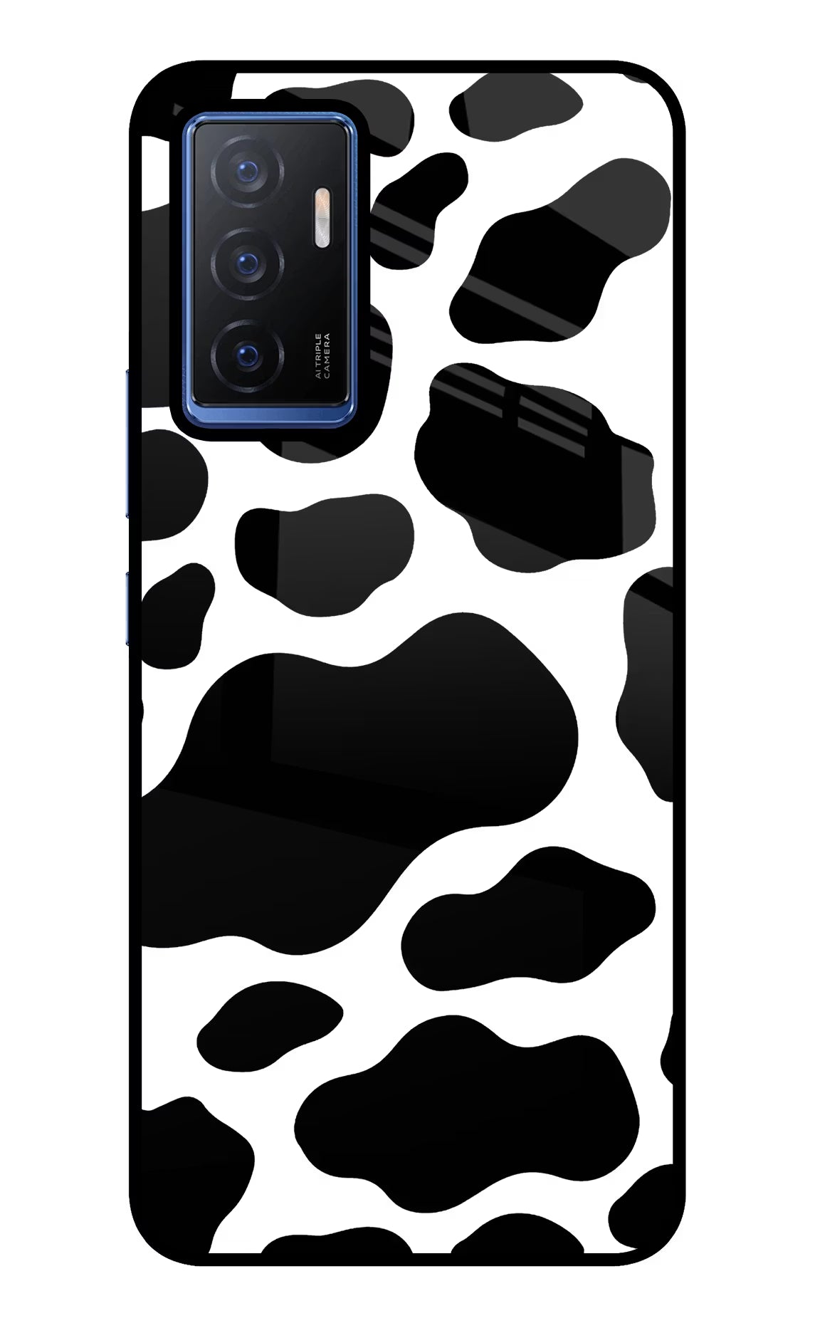 Cow Spots Vivo V23E 5G Glass Case Back Cover by Casekaro