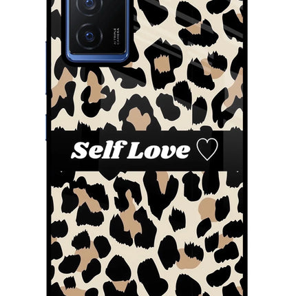 Leopard Print Self Love Vivo V23E 5G Glass Case
