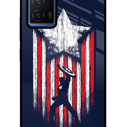 Captain America Marvel Art Vivo V23E 5G Glass Case