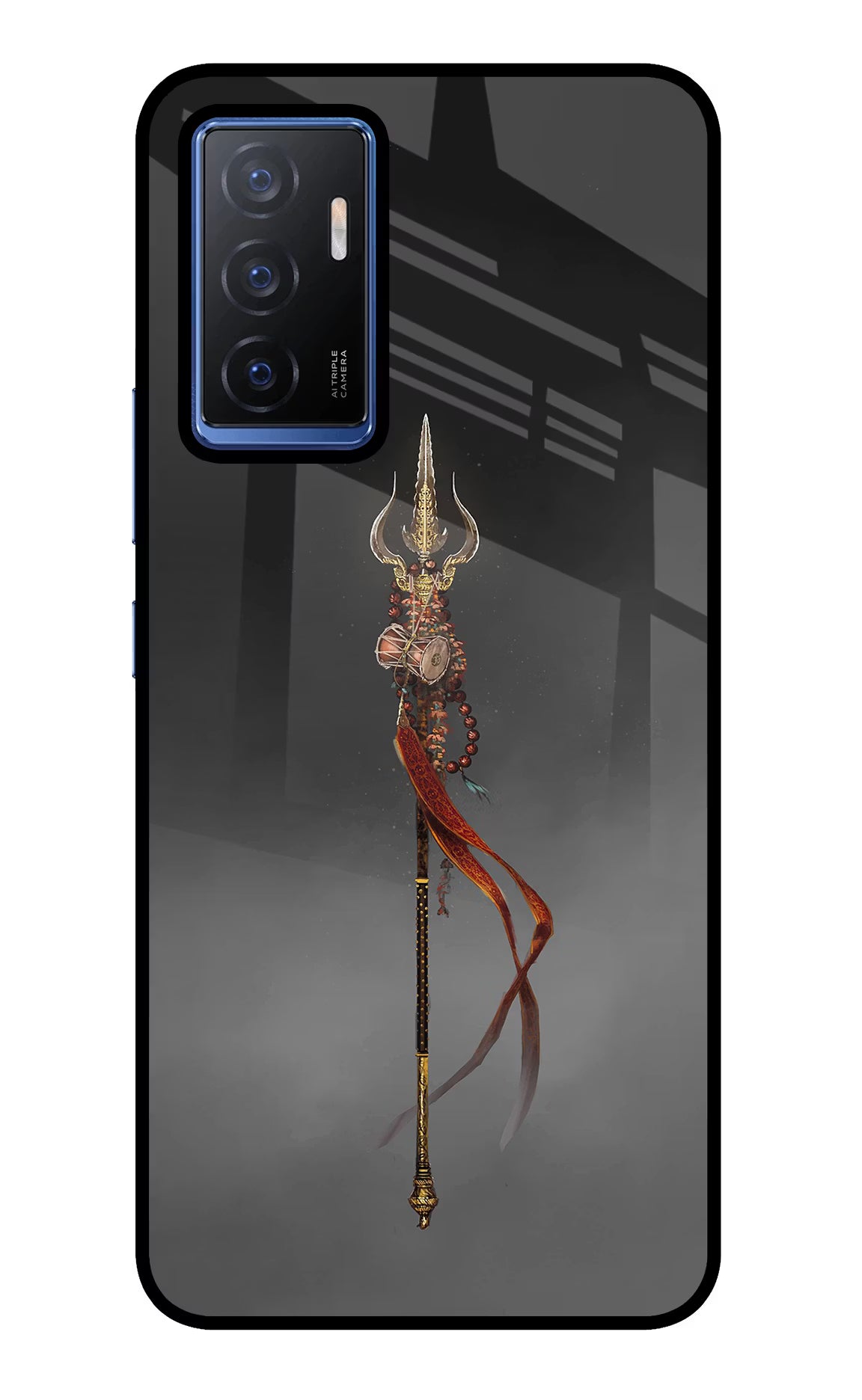 Shiv Trishul Vivo V23E 5G Glass Case Back Cover by Casekaro