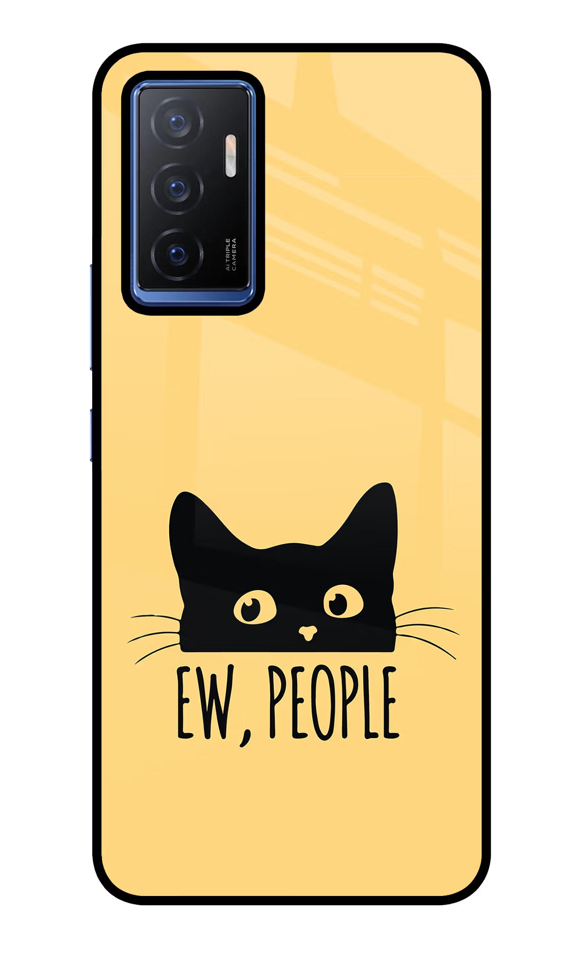 Ew People Catitude Vivo V23E 5G Glass Case Back Cover by Casekaro