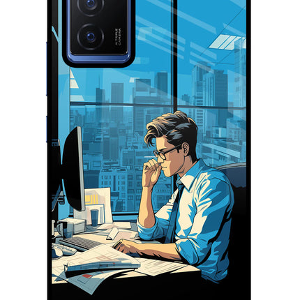 Focused Hustler (AI Generated) Vivo V23E 5G Glass Case