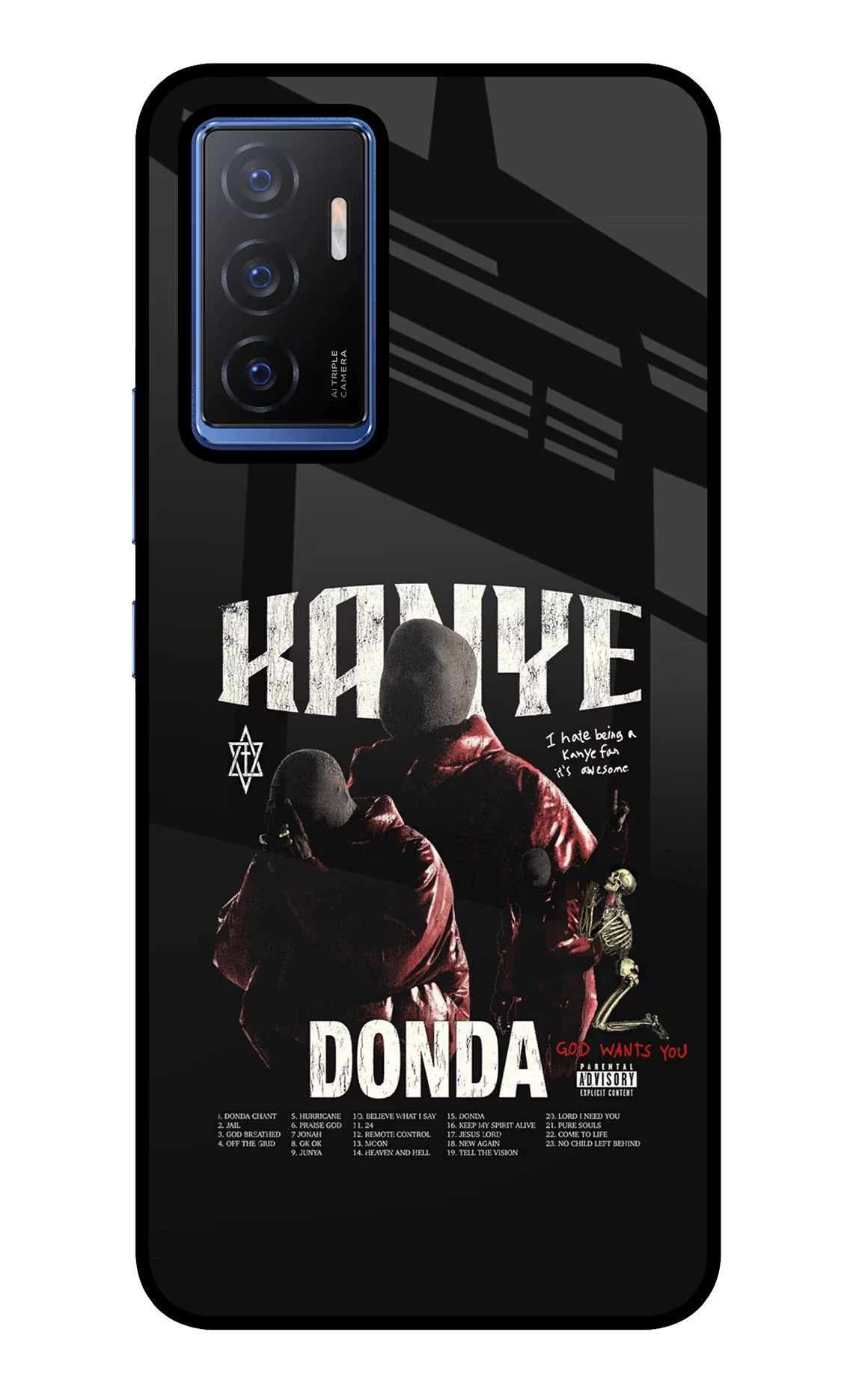 Donda Kanye West Vivo V23E 5G Glass Case Back Cover by Casekaro