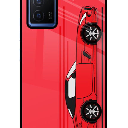 Red Velocity Vivo V23E 5G Glass Case Back Cover by Casekaro