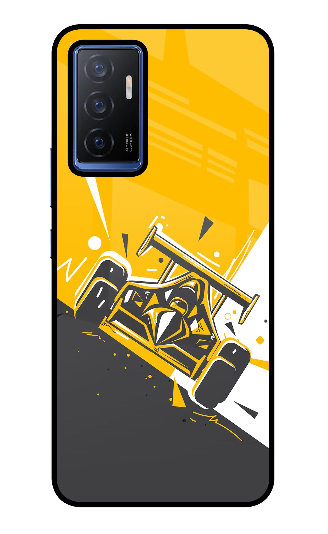 Track King Vivo V23E 5G Glass Case Back Cover by Casekaro