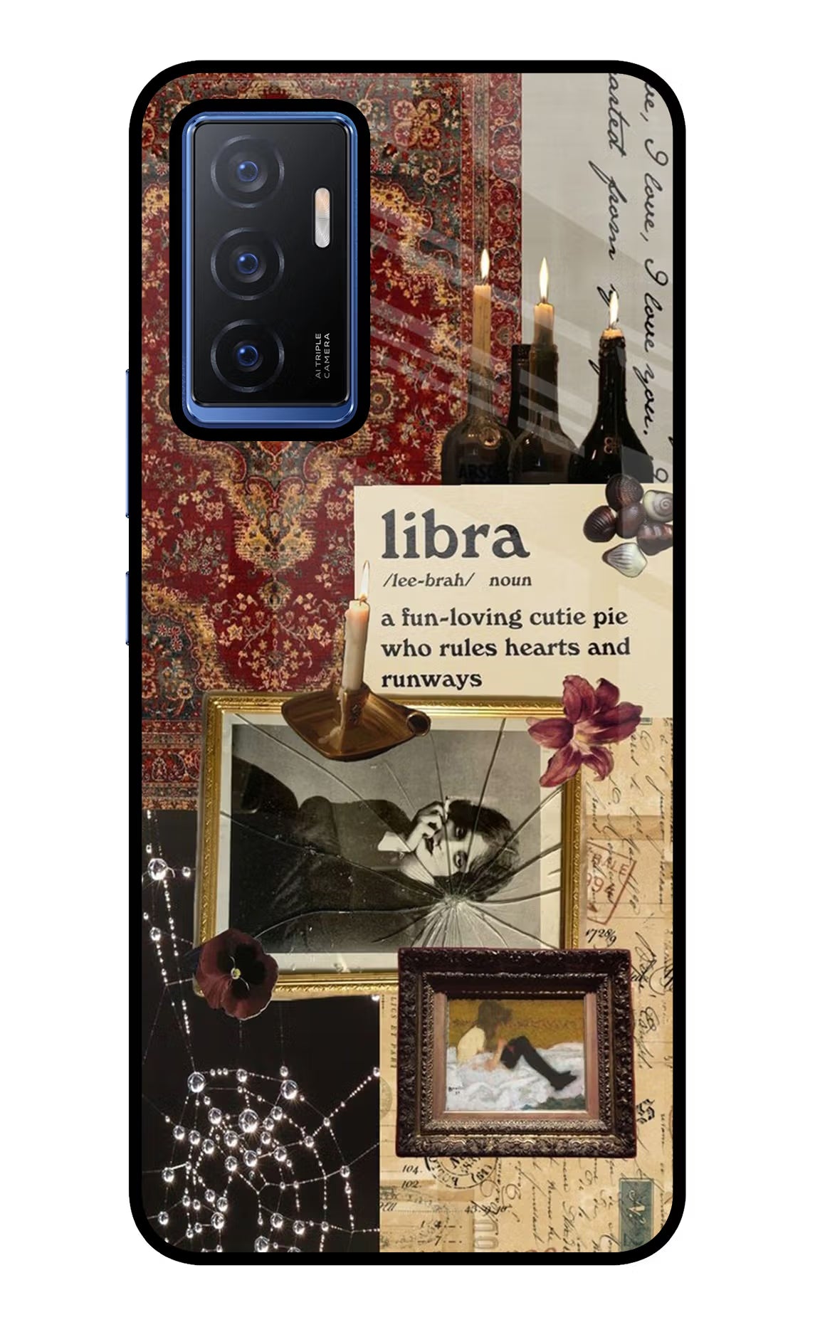 Libra Zodiac Vivo V23E 5G Glass Case Back Cover by Casekaro