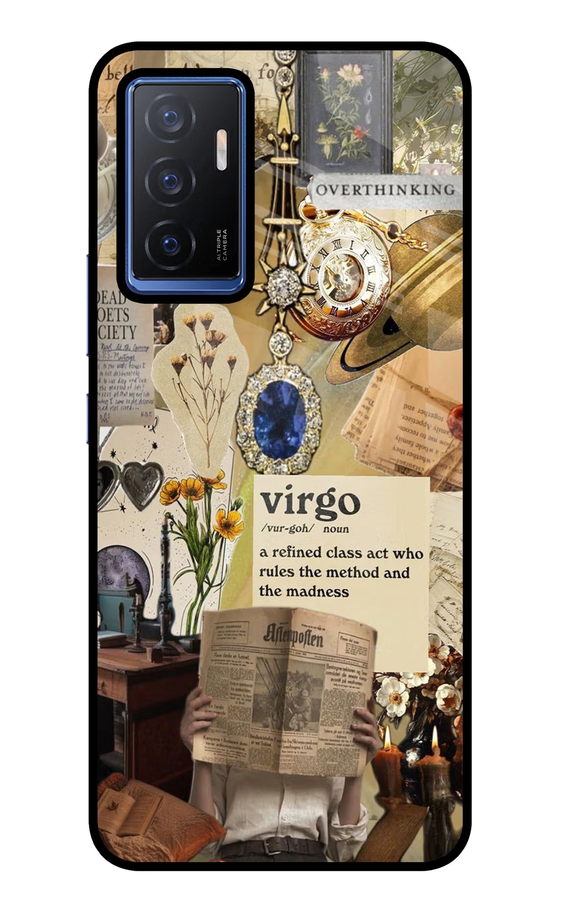 Virgo Zodiac Vivo V23E 5G Glass Case Back Cover by Casekaro