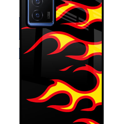 Side Sweep Flames Vivo V23E 5G Glass Case