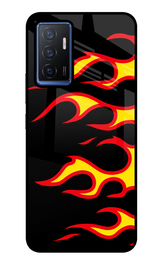 Side Sweep Flames Vivo V23E 5G Glass Case