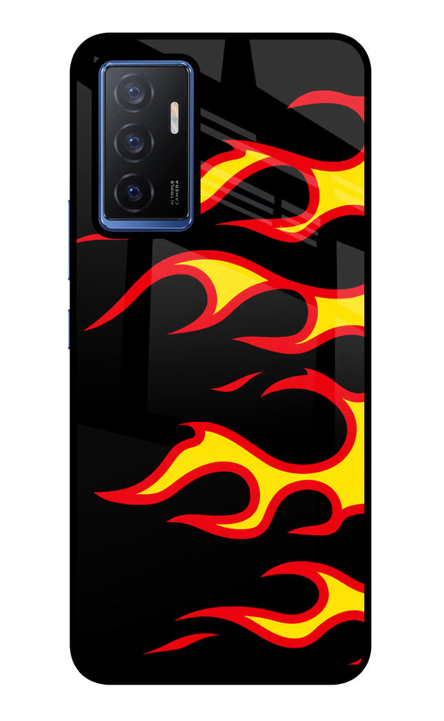 Side Sweep Flames Vivo V23E 5G Glass Case