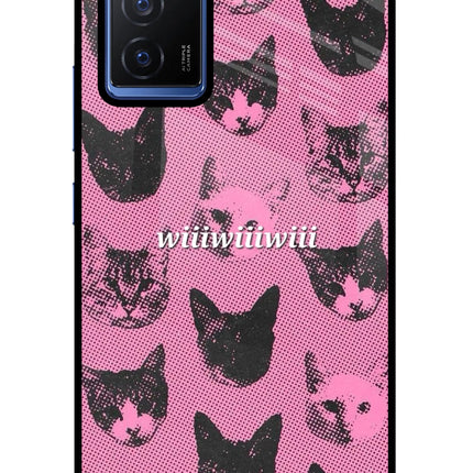 Pink Cats Vivo V23E 5G Glass Case