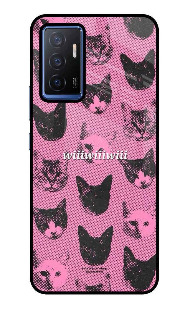 Pink Cats Vivo V23E 5G Glass Case