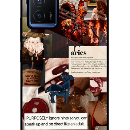 Zodiac Aries Vivo V23E 5G Glass Case
