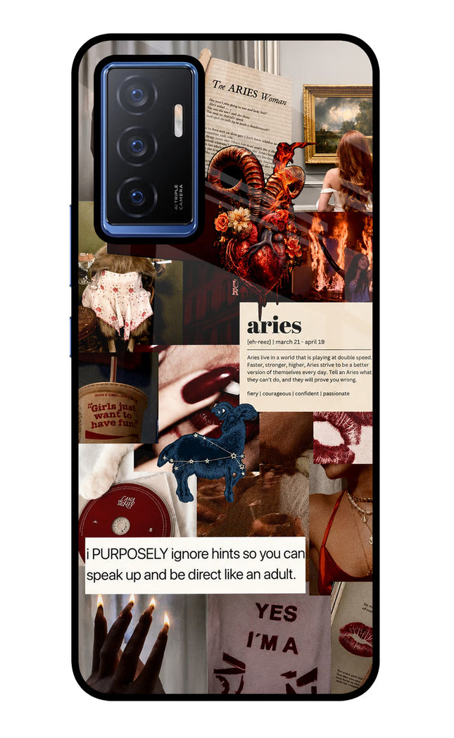 Zodiac Aries Vivo V23E 5G Glass Case