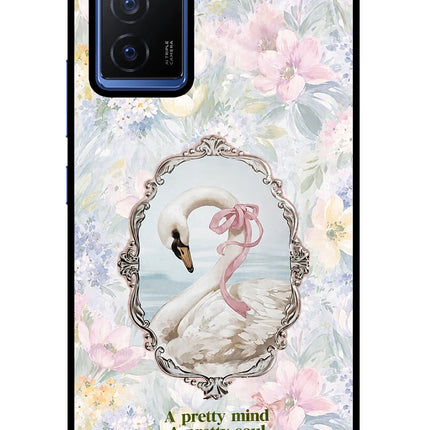 Pretty Mind Pretty Soul Vivo V23E 5G Glass Case Back Cover by Casekaro
