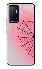Pink Web Vivo V23E 5G Glass Case