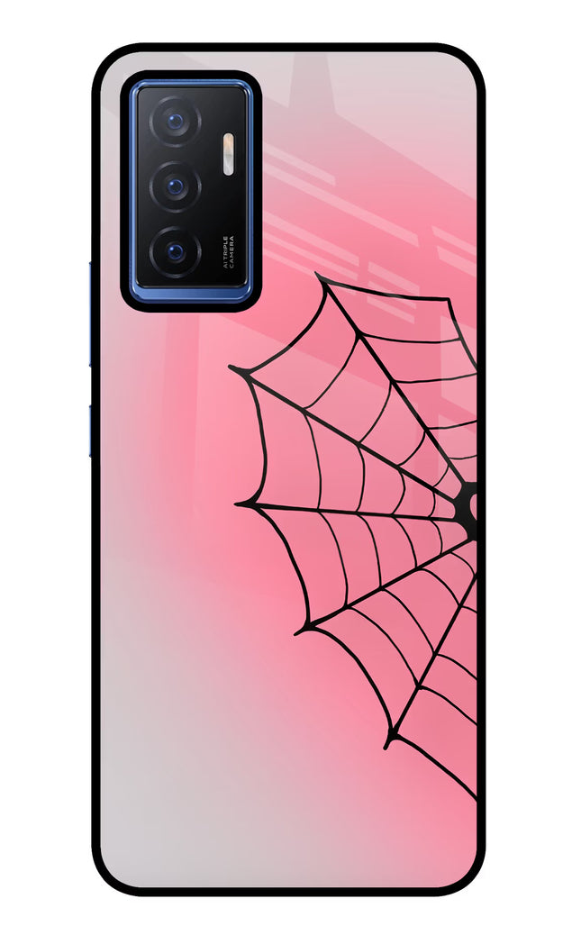 Pink Web Vivo V23E 5G Glass Case