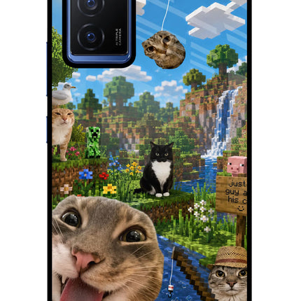 Minecraft Cat Chaos Vivo V23E 5G Glass Case