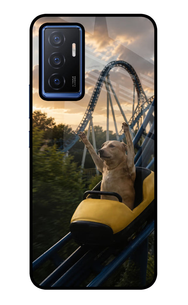 Rollercoaster Dog Vivo V23E 5G Glass Case