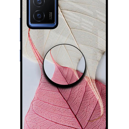 White Pink Leaf Vivo V23E 5G Pop Case by Casekaro