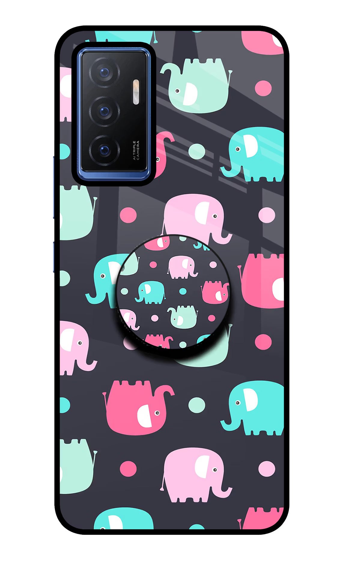 Baby Elephants Vivo V23E 5G Glass Case