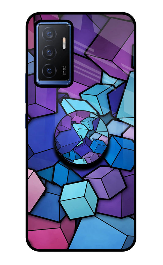 Cubic Abstract Vivo V23E 5G Glass Case