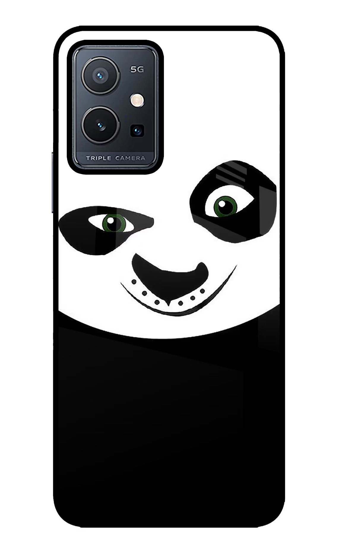 Panda Vivo Y75 5G/Vivo T1 5G Glass Case Back Cover by Casekaro