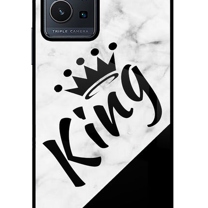 King Vivo Y75 5G/Vivo T1 5G Glass Case Back Cover by Casekaro