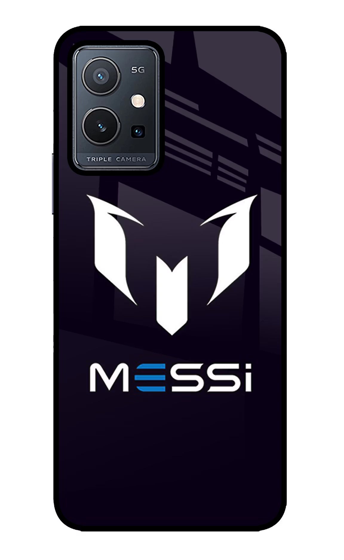 Messi Logo Vivo Y75 5G/Vivo T1 5G Glass Case Back Cover by Casekaro