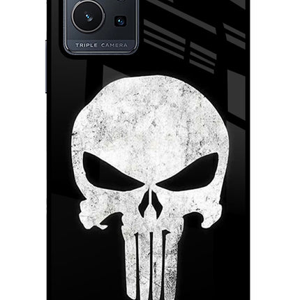 Punisher Skull Vivo Y75 5G/Vivo T1 5G Glass Case Back Cover by Casekaro