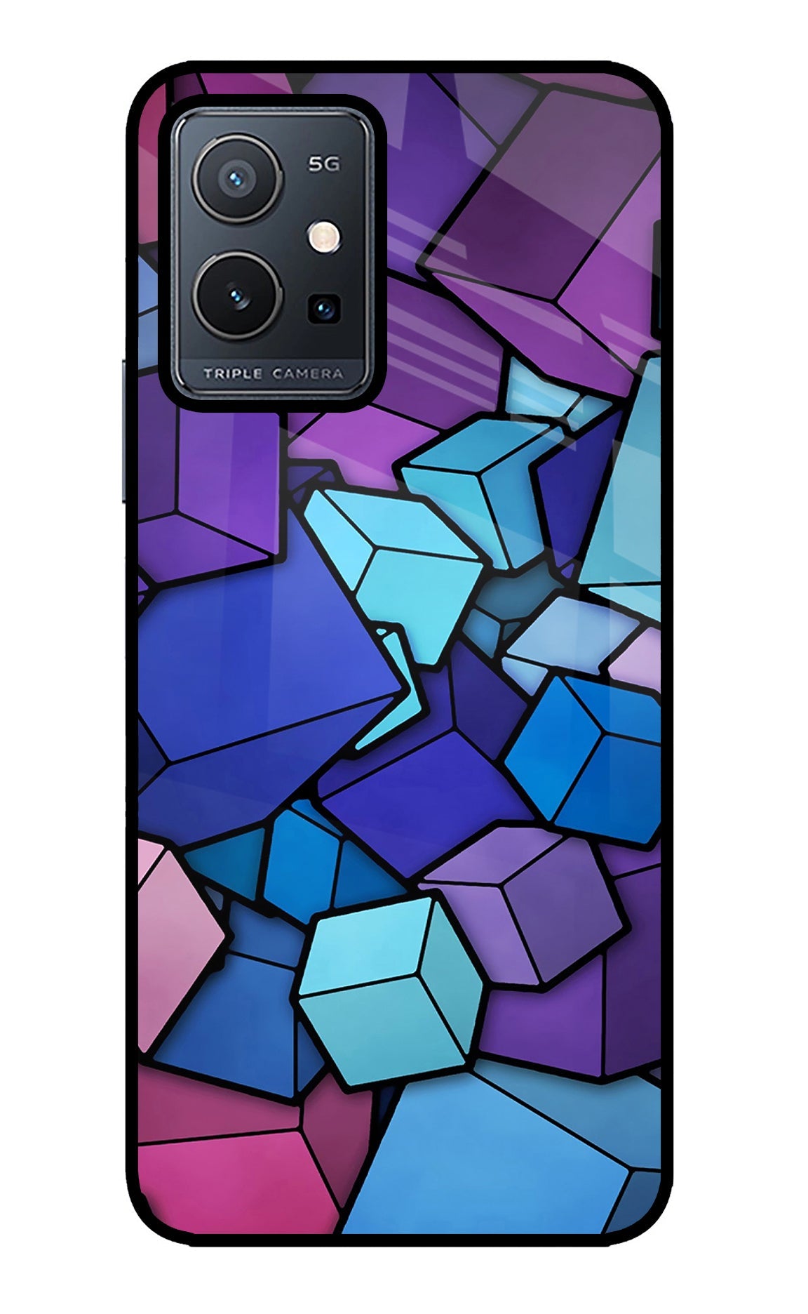 Cubic Abstract Vivo Y75 5G/Vivo T1 5G Back Cover