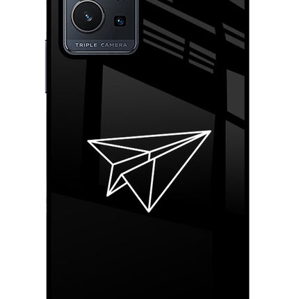 Paper Plane White Vivo Y75 5G/Vivo T1 5G Glass Case Back Cover by Casekaro