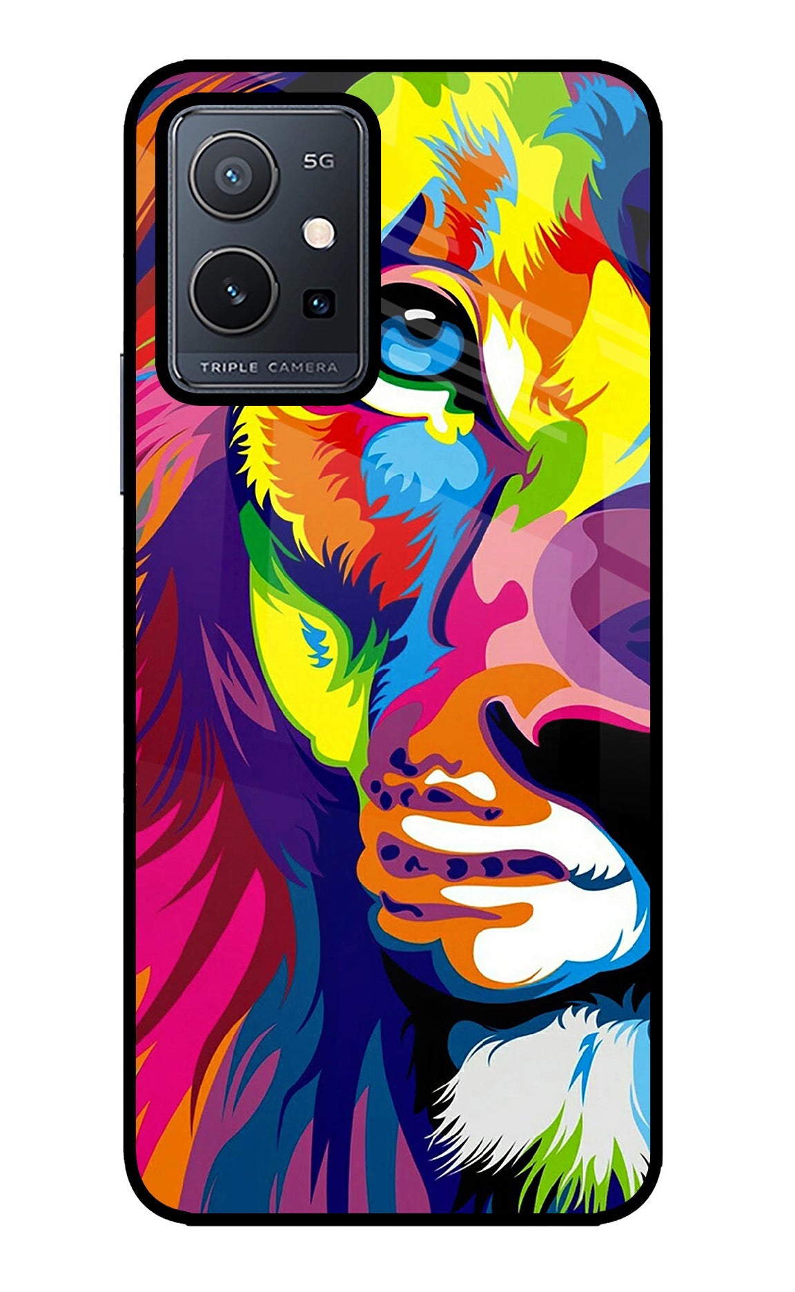 Lion Half Face Vivo Y75 5G/Vivo T1 5G Back Cover