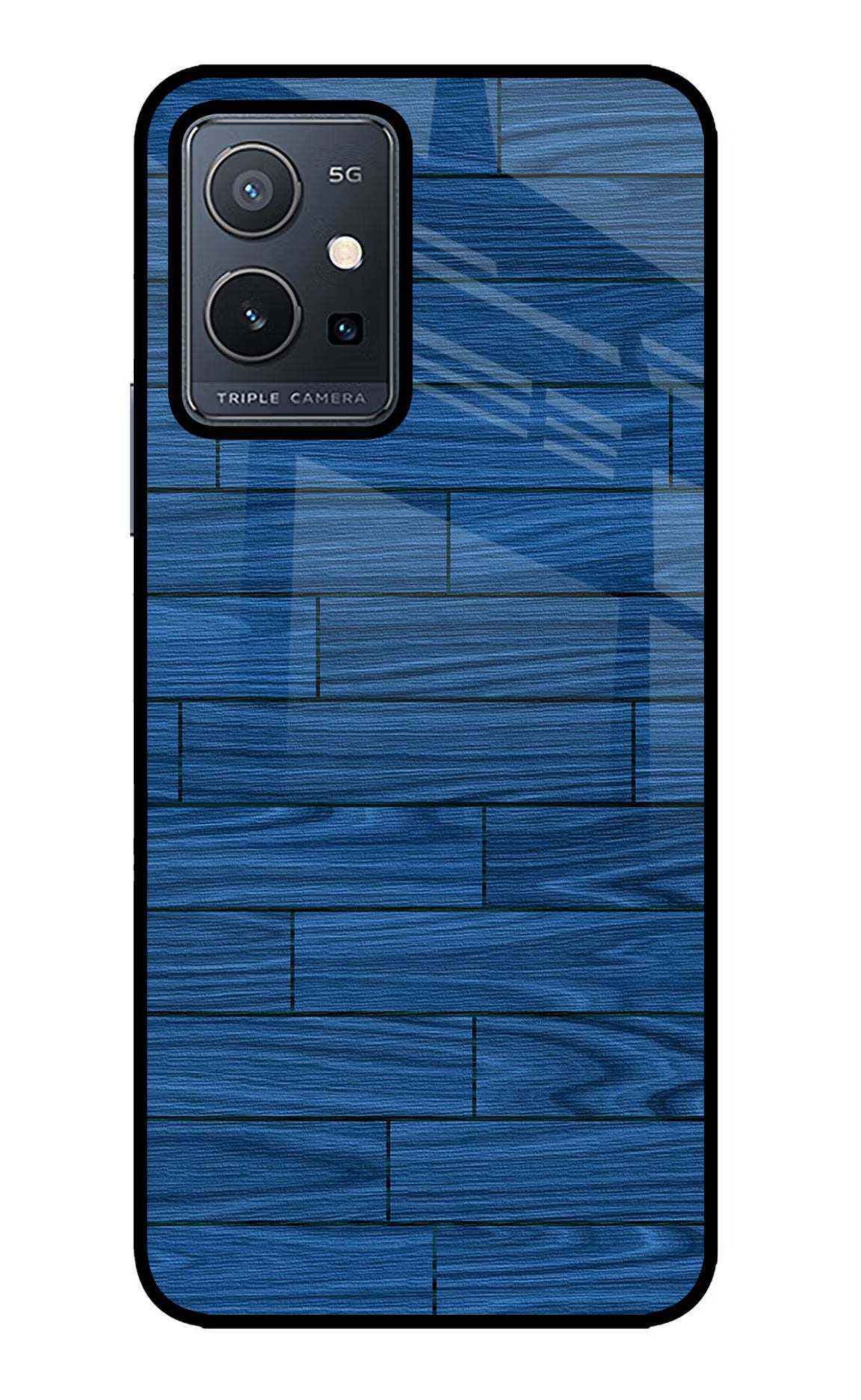 Wooden Texture Vivo Y75 5G/Vivo T1 5G Glass Case Back Cover by Casekaro
