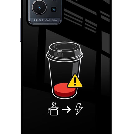 Coffee Vivo Y75 5G/Vivo T1 5G Glass Case Back Cover by Casekaro
