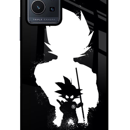 Goku Shadow Vivo Y75 5G/Vivo T1 5G Glass Case Back Cover by Casekaro