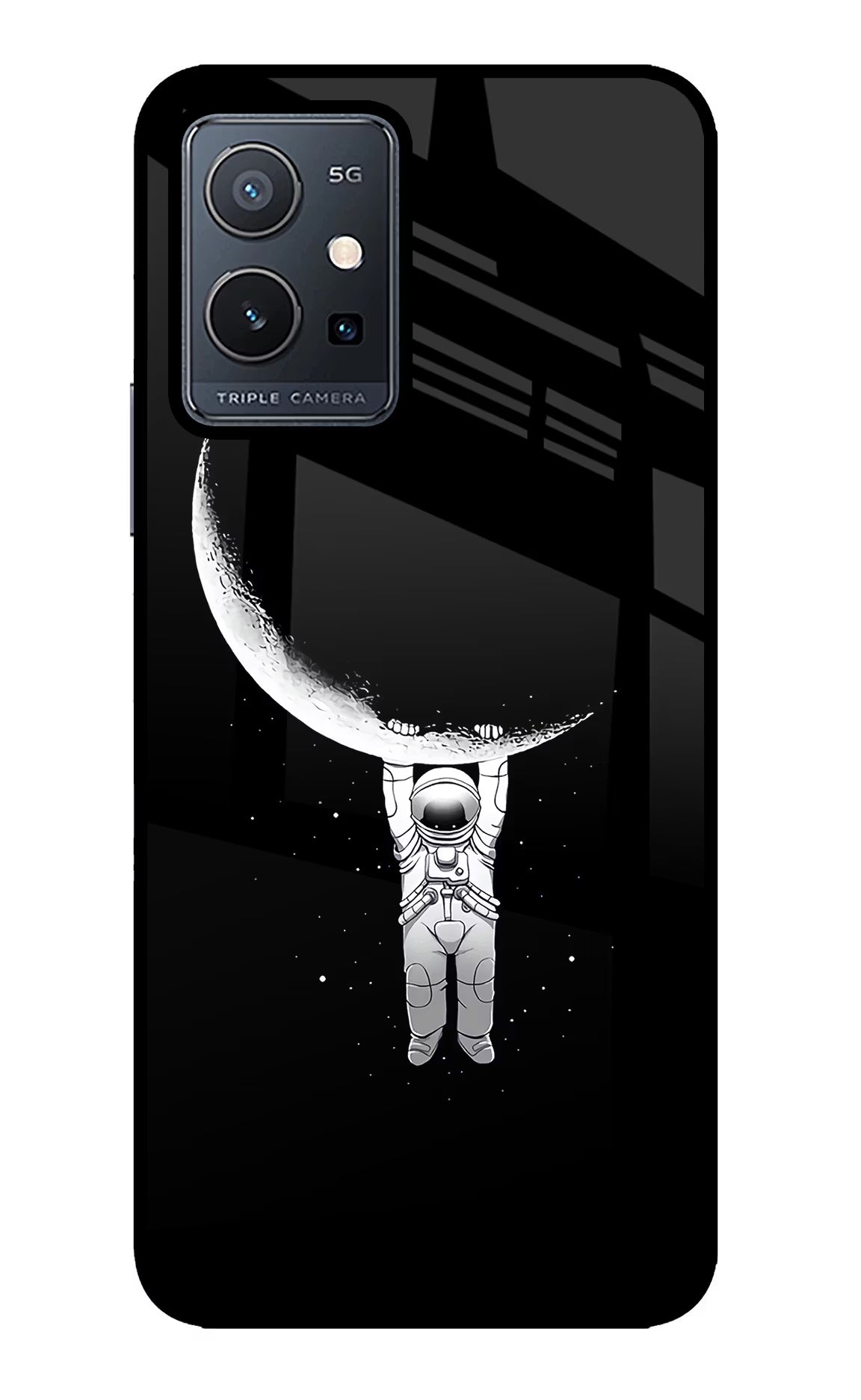 Moon Space Vivo Y75 5G/Vivo T1 5G Glass Case Back Cover by Casekaro