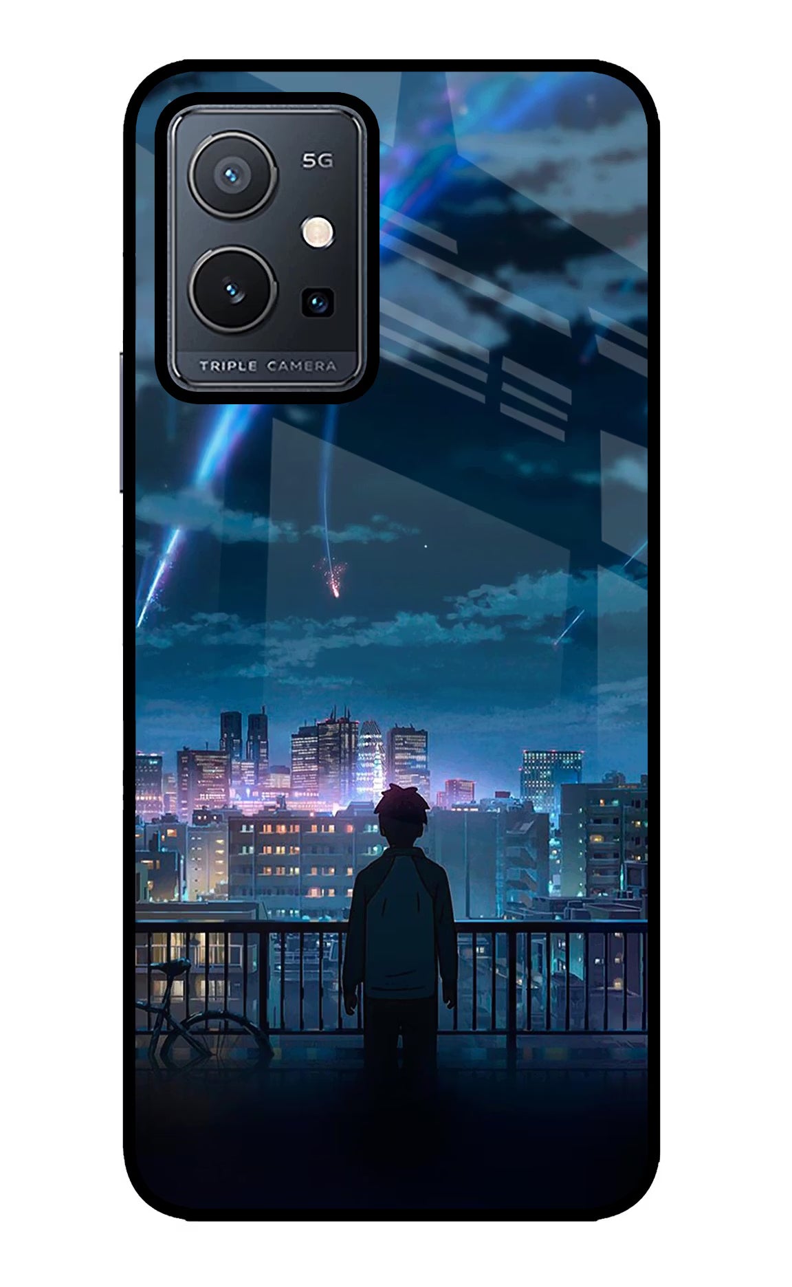 Anime Vivo Y75 5G/Vivo T1 5G Glass Case Back Cover by Casekaro
